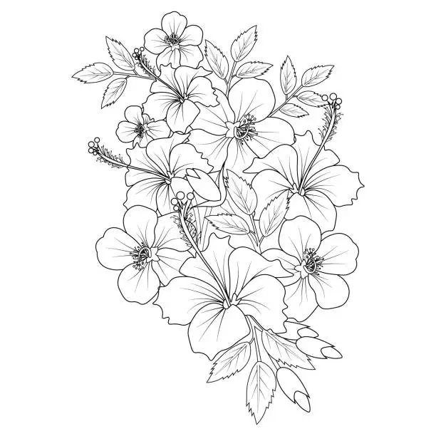 Vector illustration of Hibiscus flower coloring pages.
Realistic hibiscus flower coloring pages.
Easy hibiscus flower coloring pages.
Topical flower hibiscus coloring pages. sharon flower bouquet, china rose drawing