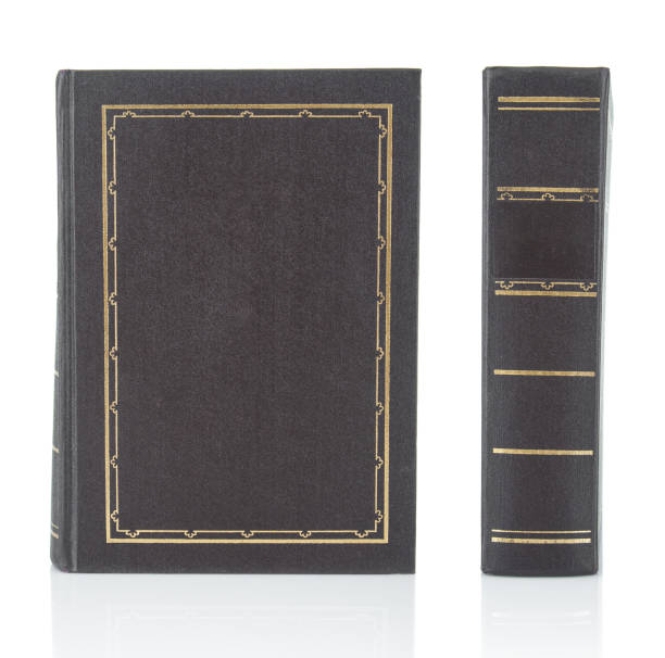 istock Books with hard brown cover close up on a white background 1486347462