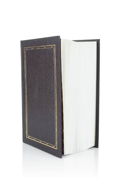 istock Book with hard brown cover close up on a white background 1486348488