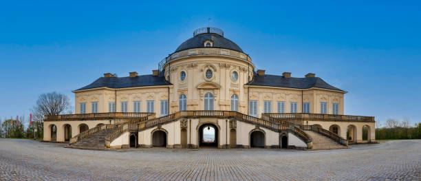 Stuttgart, Germany- March 10, 2025: The New Palace (Neues Schloss) exterior building facade view in Schlossplatz famous downtown city square