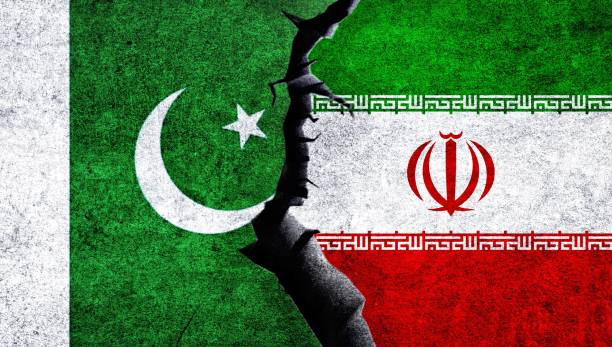 illustrazioni stock, clip art, cartoni animati e icone di tendenza di iran e pakistan bandierano insieme. relazioni pakistan-iran - pakistan