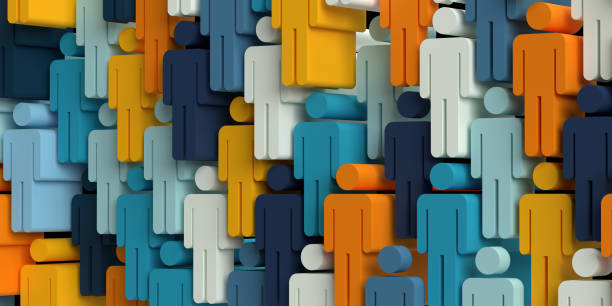 Diverse multi cultural people background, different levels