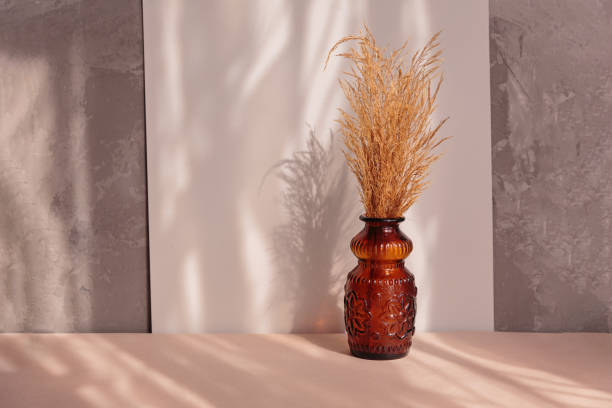 istock Natural dried pampas grass in brown vase 1486369184