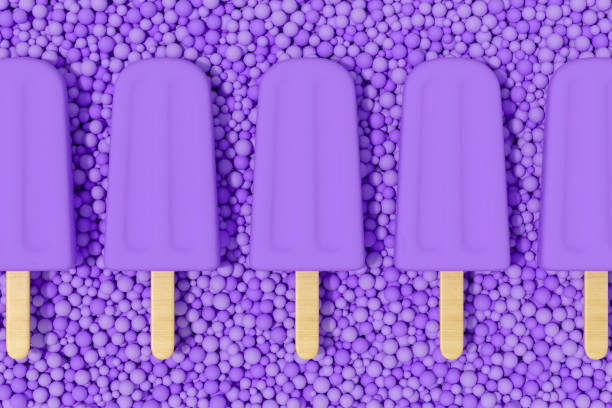 istock Ice cream stick on balls, Popsicle, Minimal summer background 1486370866