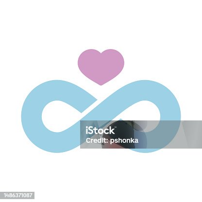 istock Infinity sign and heart symbol of eternal love 1486371087