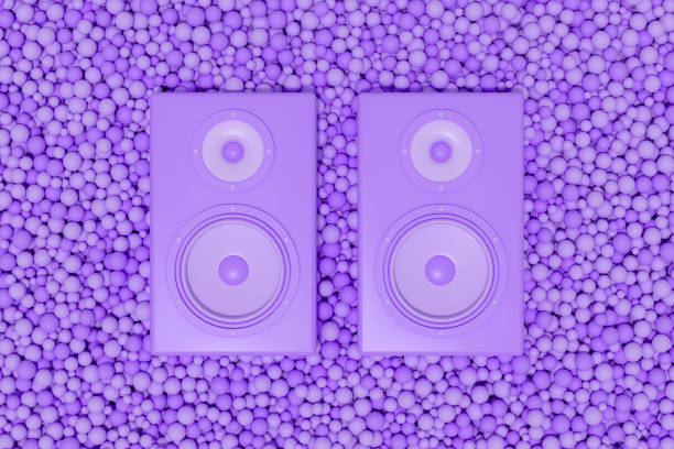 istock Audio Speaker on Balls, Music Party Background 1486372906