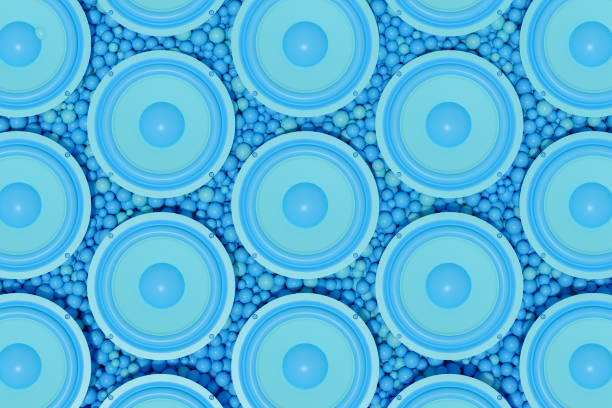 istock Audio Speaker on Balls, Music Party Background 1486372949