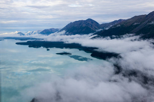Beautiful landscape view of Lake Clark National Park near Port Alsworth in Alaska.