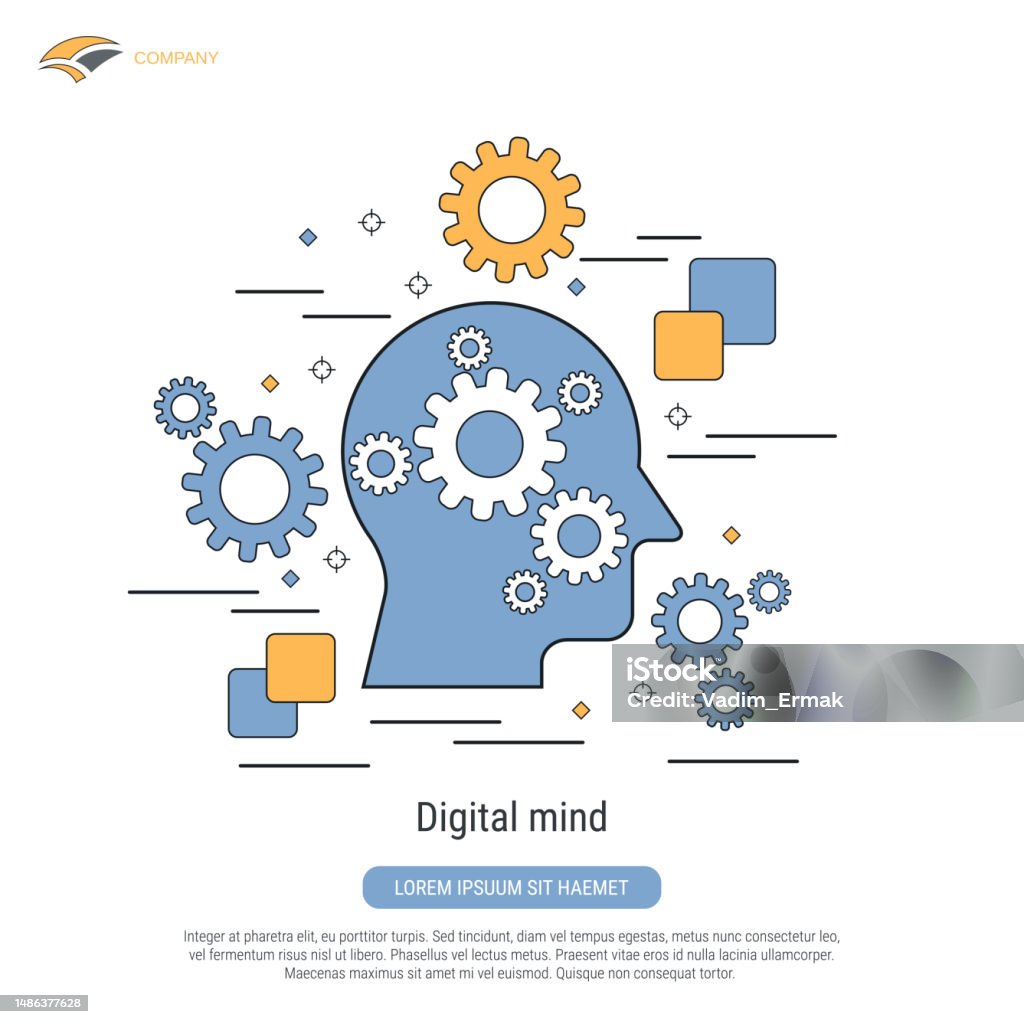 Mind Simulation Vector Digital Mind Vector Concept Stock Illustration - Download Image Now ...