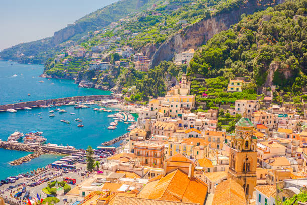 costa amalfitana. itália. cultura italiana. mar tirreno. verão - salerno - fotografias e filmes do acervo