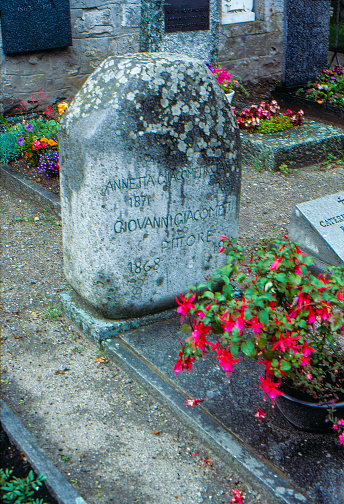 1989 old Positive Film scanned, Graveyard Giacometti Family, Bregaglia, Switzerland.