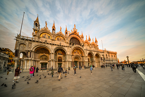 Venice, Veneto, Italy: the Cathedral which dominates Piazza San Marco is one of the most admired symbols of Italy's artistic and architectural beauty and seat of the patriarchate