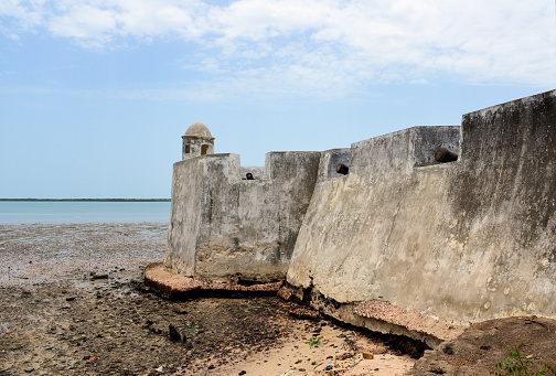 Cacheu, Guinea-Bissau: Cacheu fort, Portuguese fortress located next to the mouth of the Cacheu river, first established in 1588 - bulwark.