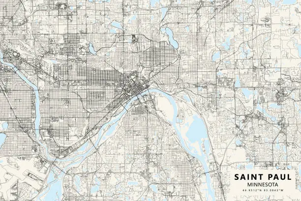 Vector illustration of Saint Paul Minnesota, USA Vector Map