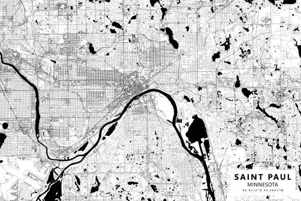 Vector illustration of Saint Paul Minnesota, USA Vector Map