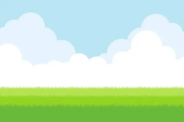 Vector illustration of meadow and sky