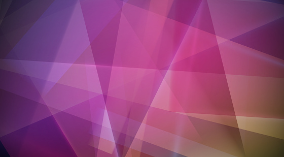 Purple, pink and yellow abstract shapes and blurred lines vector background illustration