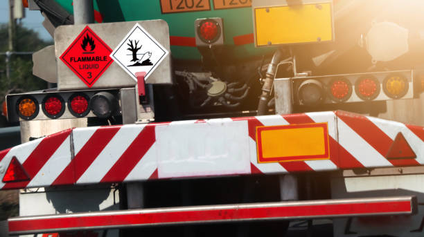 istock Trucks transporting dangerous chemical on the road 1486413862
