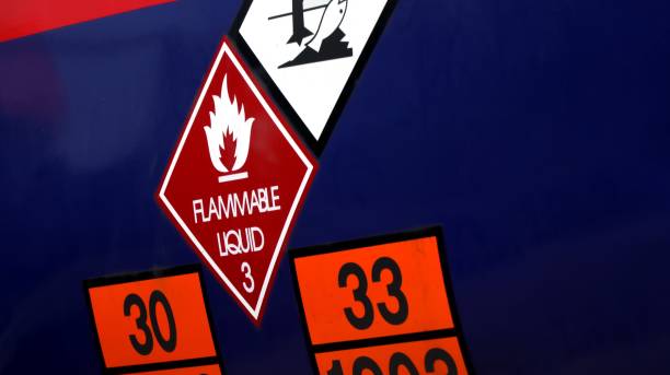 istock Trucks transporting dangerous chemical on the road 1486413908