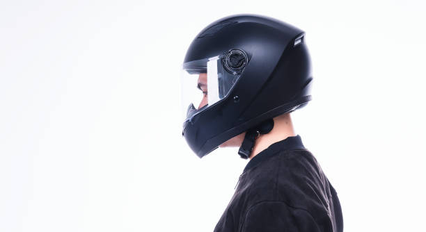 istock Image of young Asian man with helmet on background 1486422762