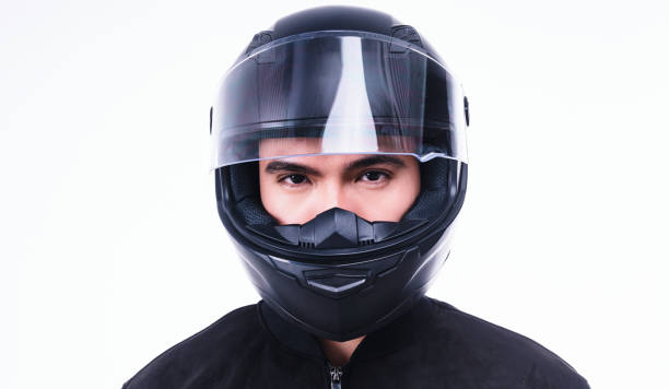 istock Image of young Asian man with helmet on background 1486422769