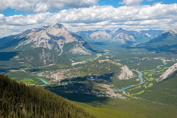 istock Banff aerial cityscape, Canada 1486426628