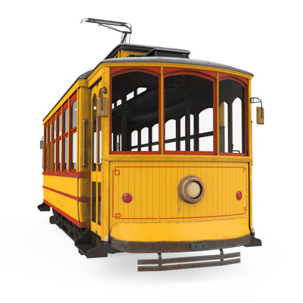 istock Vintage Yellow Tram Isolated 1486437637