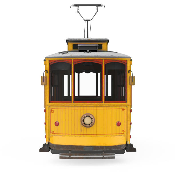 istock Vintage Yellow Tram Isolated 1486437822