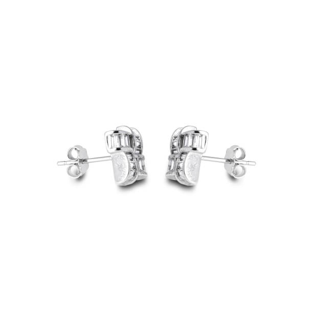 istock 925 Sterling Silver Pair of Square Cubic Zirconia Stud Earring 1486447531