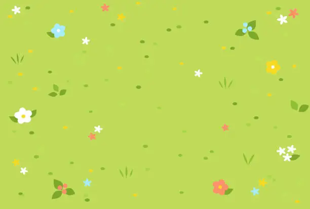 Vector illustration of Cute and colorful grassland yes