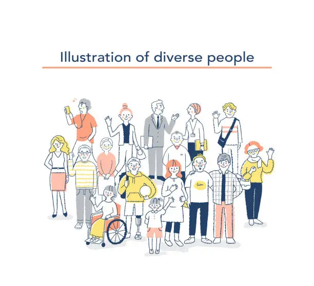 Vector illustration of Image of diversity/diversity gathering