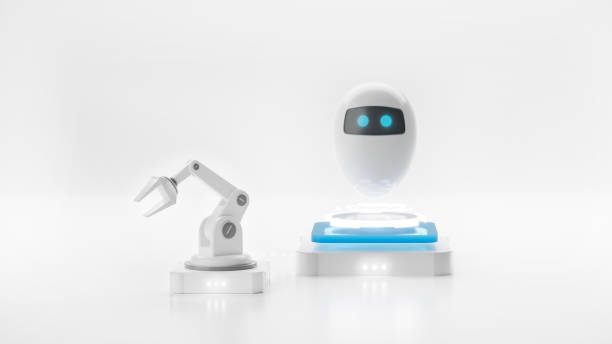 AI and robot arm stock photo
