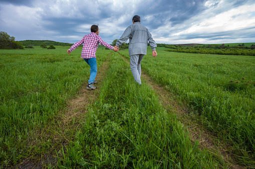 People enjoying spring in nature.