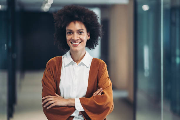 istock Smiling young black businesswoman 1486461202