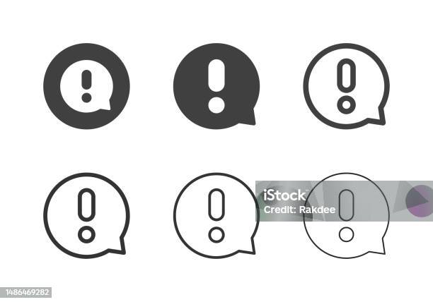 Warning Speech Icons Multi Series Stock Illustration - Download Image Now - Speech Bubble, Advice, Icon Symbol