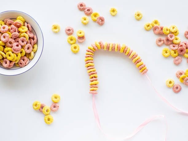 istock Bracelet made with froot ring shaped cereal for Mothers day 1486475585