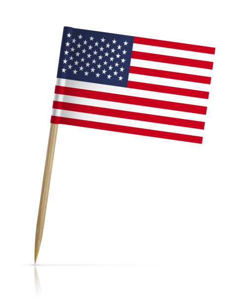istock United States, USA, Paper, Flag, on a toothpick, On White Background 1486477558