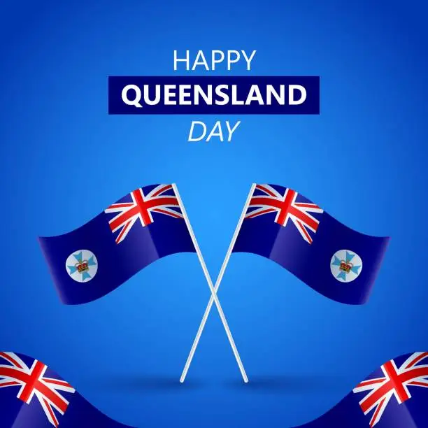 Vector illustration of Happy Queensland Day of Australia Vector Illustration