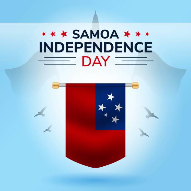 samoa unabhängigkeitstag banner designvorlage. feierlichkeiten zum nationalfeiertag der samoa-flagge - samoa stock-grafiken, -clipart, -cartoons und -symbole