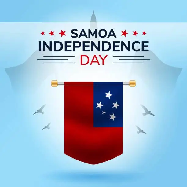Vector illustration of Samoa Independence day banner design template. Samoa flag national day celebrations
