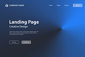 istock Landing page Template - Blue abstract background with radial gradient 1486482015