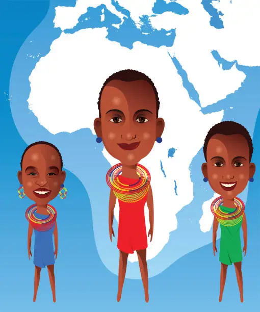 Vector illustration of Maasai Woman in Africa