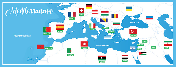 Mediterranean Countries and Flags
I have used http://legacy.lib.utexas.edu/maps/world_maps/world_physical_2015.pdf