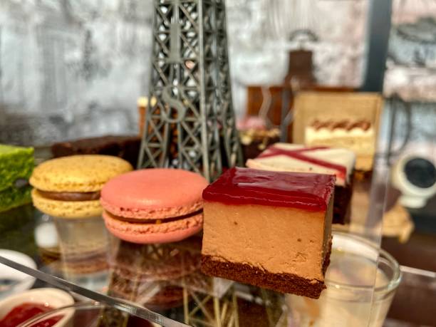 istock Macarons with strawberry cake in Afternoon Tea Set 1486485676