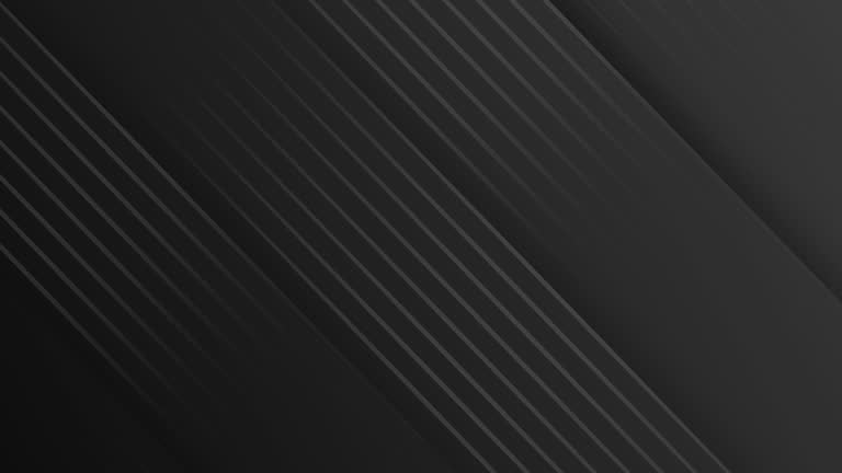 4k Amazing black grey abstract diagonal animated lines background. Geometric striped texture.