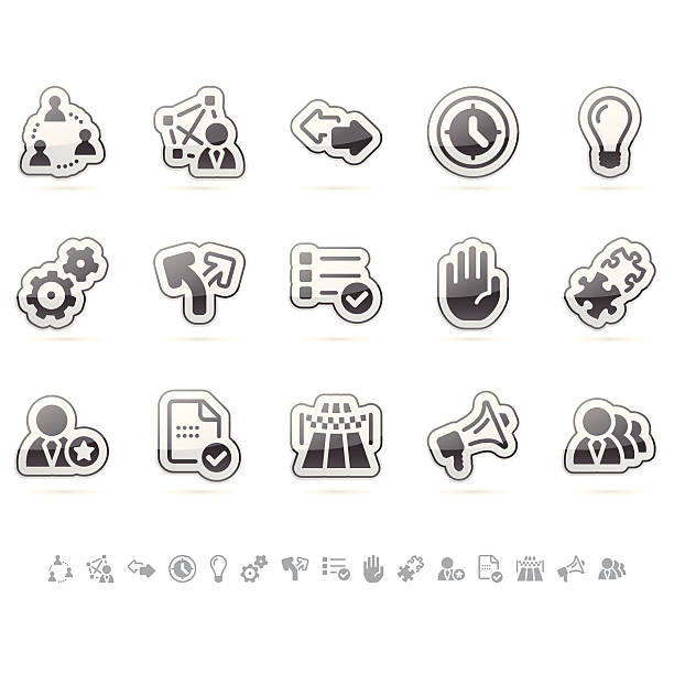 Teamwork Icon Set - Cloud Series vector art illustration