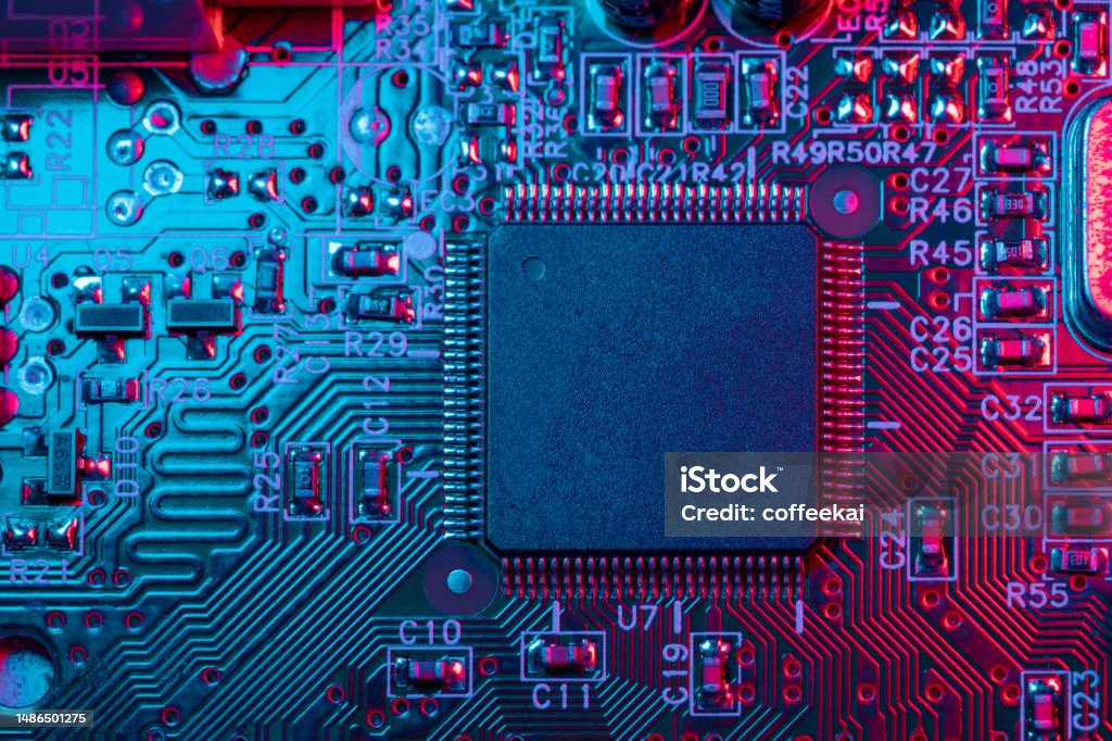 Catherine Microprocessor Digital Microprocessor Computer Controller Circuit Board Closeup Main ...