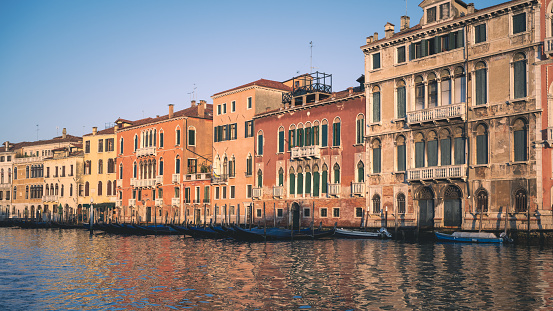 Classic view of Venice Houses fron Canal Grande