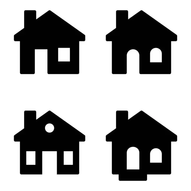 Vector illustration of Simple Home Icons