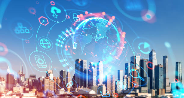 istock Internet of things interface in New York city 1486507906